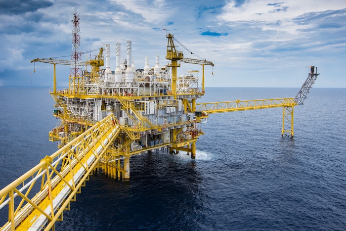 Öl Pumpe Öl rig Energie industriell Maschine zum Petroleum im das